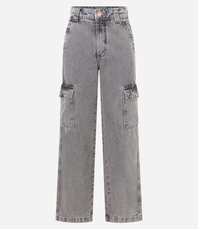 Pantalón Recto Comfort en Jeans con Bolsillos Cargo 7