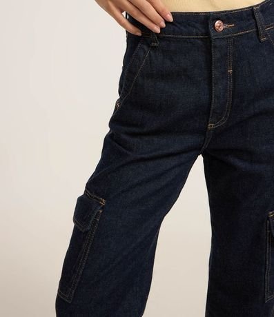 Pantalón Recto Comfort en Jeans con Bolsillos Cargo 6