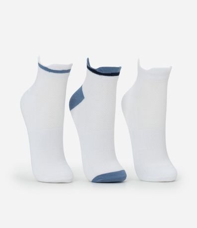Kit 03 Medias Caña Corta Deportiva en Algodón con Recorte en el Puño 2