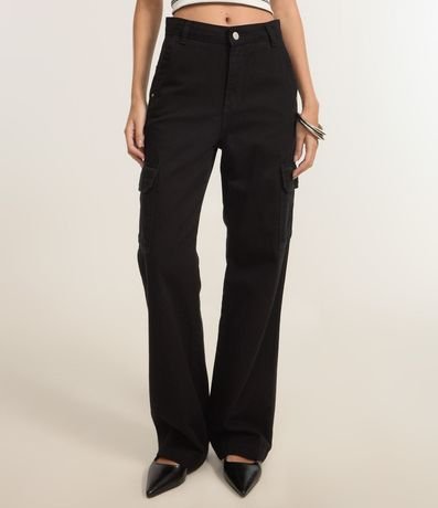 Pantalón Recto Comfort en Sarga con Bolsillos Cargo 4