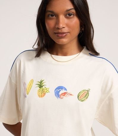 Remera Boxy en Algodón con Estampa Tropical 3