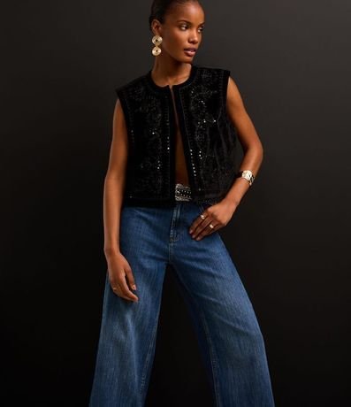 Pantalón Wide Leg en Jeans con Cintura Sastre 5