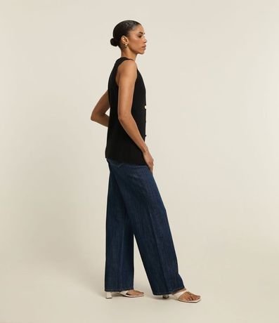 Pantalón Wide Leg en Jeans con Cintura Sastre 5