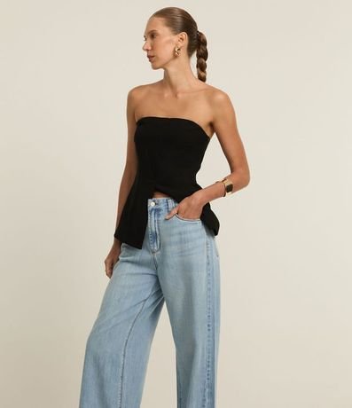 Pantalón Wide Leg en Jeans con Cintura Sastre 2