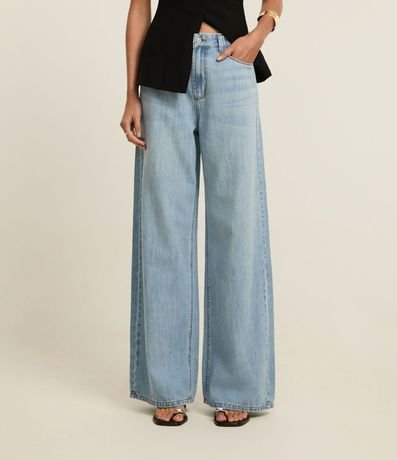 Pantalón Wide Leg en Jeans con Cintura Sastre 4