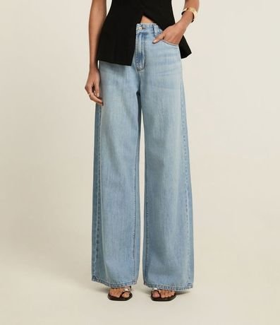 Pantalón Wide Leg en Jeans con Cintura Sastre 3