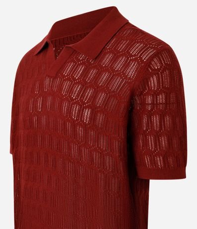 Camisa Polo Regular en Algodón Texturizada con Cuello en V 7