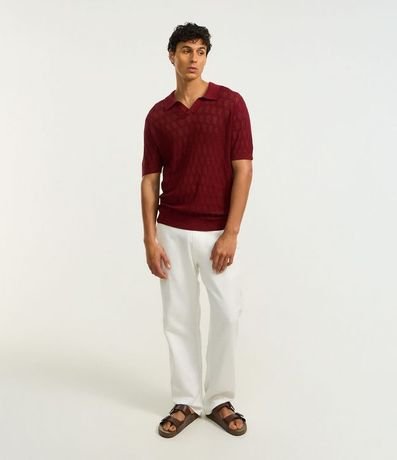 Camisa Polo Regular en Algodón Texturizada con Cuello en V 2