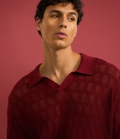 Camisa Polo Regular en Algodón Texturizada con Cuello en V 3