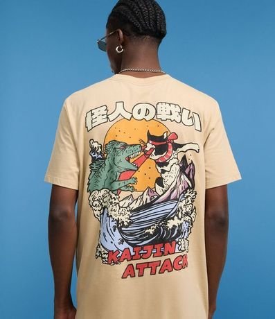 Remera Regular en Algodón con Estampa Estilo Anime