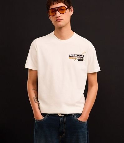 Remera Regular en Algodón con Estampa de Sushi 2