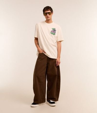 Remera Relaxed en Algodón con Estampa de Pulpo y Letras 2