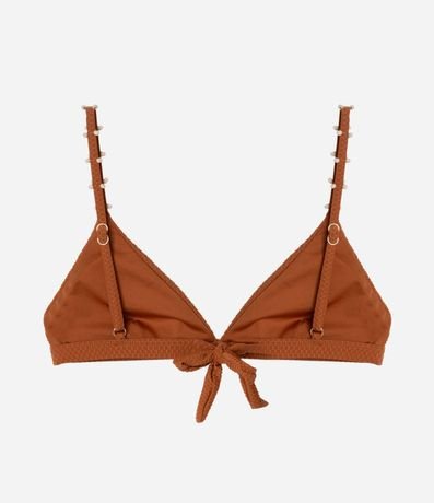 Bikini Top Triangulo Fijo en Microfibra Texturizada con Adornos en el Bretel 5