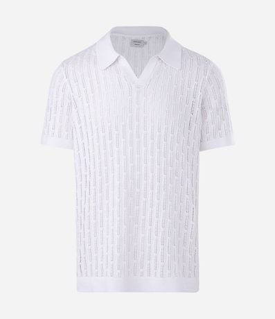 Polo Manga Corta en Punto Texturizado con Rombos