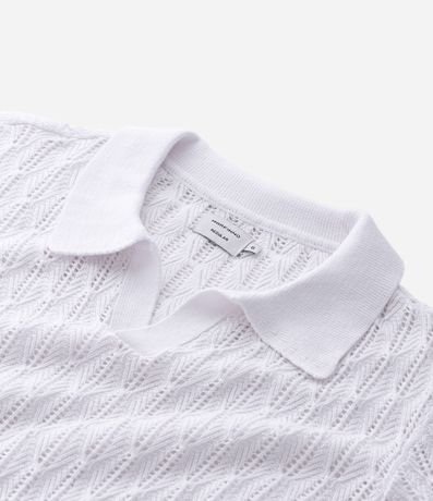 Polo Manga Corta en Punto Texturizado con Rombos 6