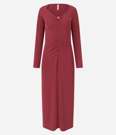 Vestido Largo Ribana con Ribetes en el Busto y Flecos Delanteros 6