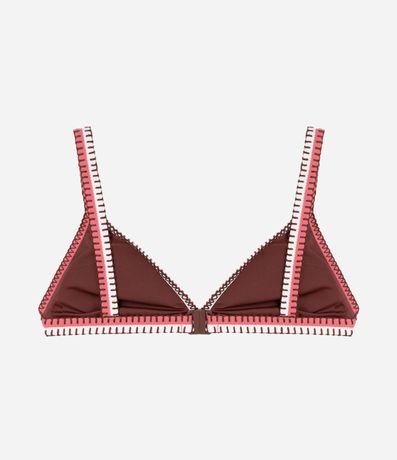 Bikini Top Triangulo Fixo con Viés y Pespunte Contrastantes 6