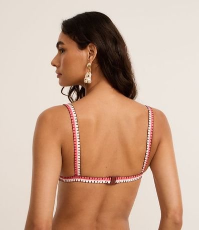 Bikini Top Triangulo Fixo con Viés y Pespunte Contrastantes 4