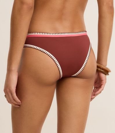 Bikini Bombacha Básica en Microfibra con Viés y Pespontos Contrastantes 4