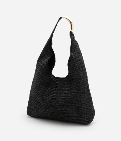 Bolsa de Playa Saco en Paja con Asa de Metal