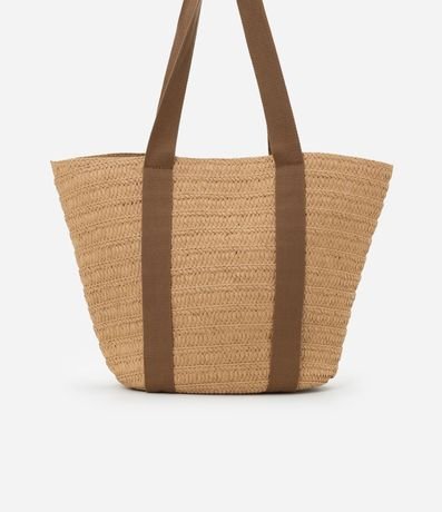 Bolsa de Playa en Paja con Asas Contrastantes 3