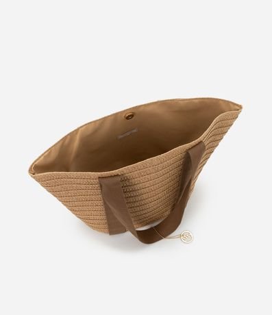 Bolsa de Playa en Paja con Asas Contrastantes 5