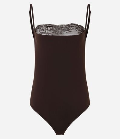 Body con Elastano Escote Degagê y Detalle en Encaje 4