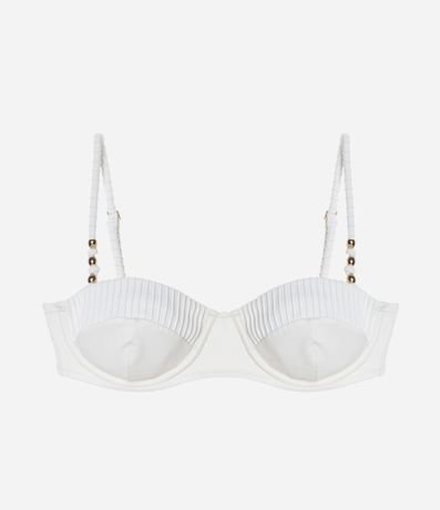 Bikini Top Media Taça Texturizado con Adorno en los Breteles 5