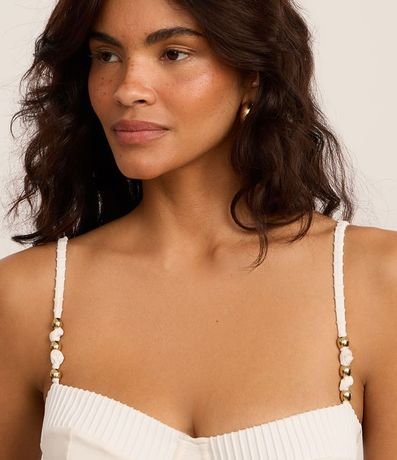 Bikini Top Media Taça Texturizado con Adorno en los Breteles 3