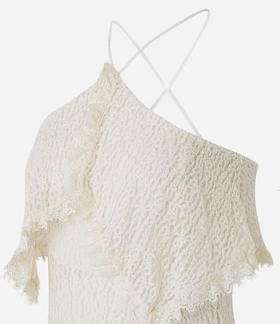 Vestido New Midi Texturizado en Encaje con Superposición 7