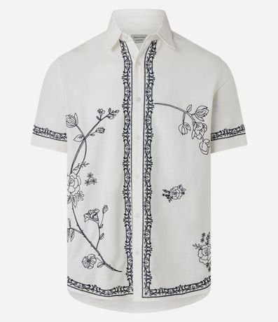 Camisa Comfort en Algodón con Bordado Floral 6