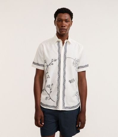 Camisa Comfort en Algodón con Bordado Floral 5