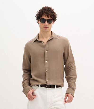 Camisa Comfort en Algodón Padron Melange Texturizado 1