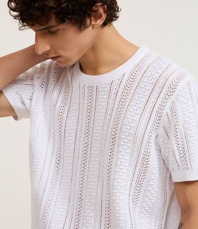 Remera Regular en Algodón con Textura Efecto Punto 3