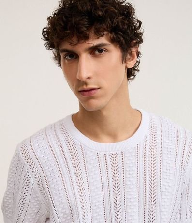 Remera Regular en Algodón con Textura Efecto Punto 4