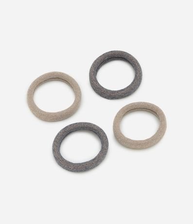 Kit 04 Elásticos para el Pelo con Revestimiento Brillante