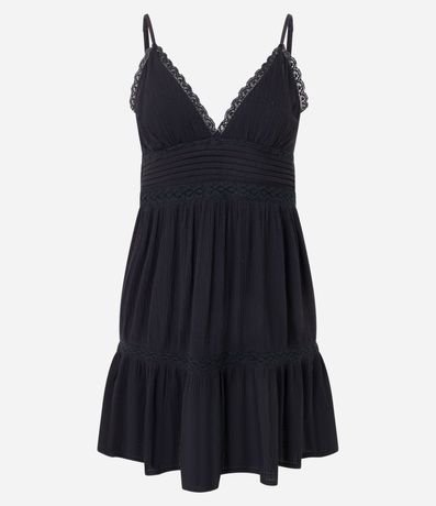 Vestido Texturizado con Detalles en Encaje 5