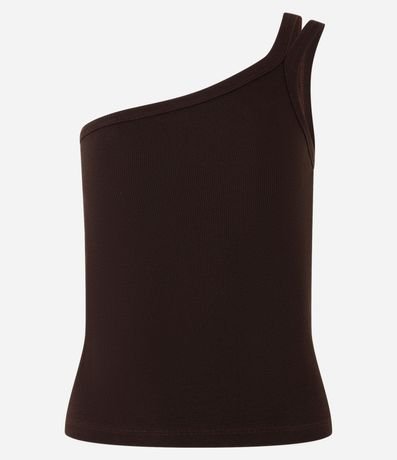 Blusa en Rib con Un Hombro Único y Asa Doble 4