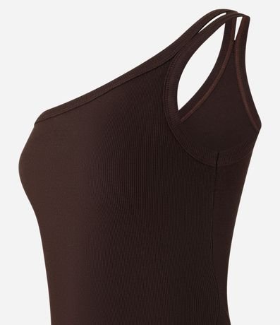 Blusa en Rib con Un Hombro Único y Asa Doble 5