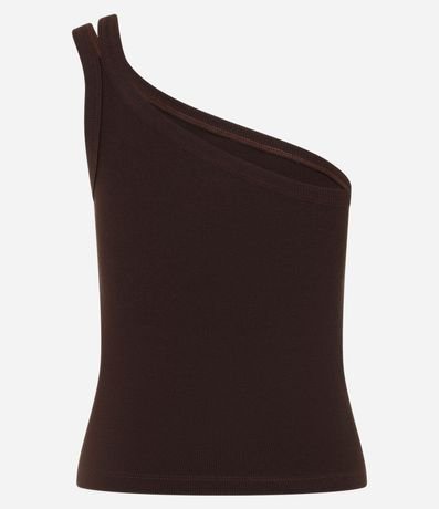 Blusa en Rib con Un Hombro Único y Asa Doble 6