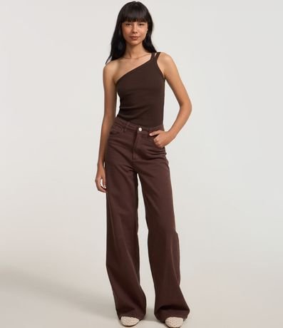 Blusa en Rib con Un Hombro Único y Asa Doble 2