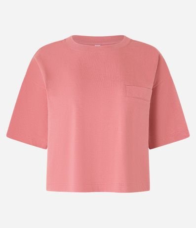 Remera Corta en Algodón con Pequeño Bolsillo y Mangas Largas 4