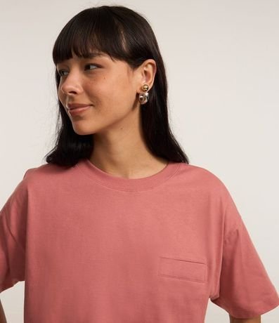 Remera Corta en Algodón con Pequeño Bolsillo y Mangas Largas 1