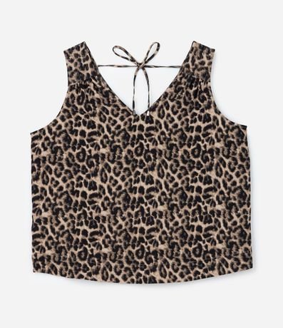 Blusa sin Manga en Airflow con Animal Print Curve & Plus Size 5