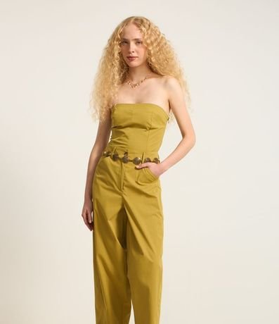 Pantalón Balloon en Sarga con Martingale en la Parte Baja 2