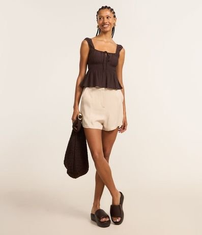 Short Corto Alfaiatado en Viscosa Twill