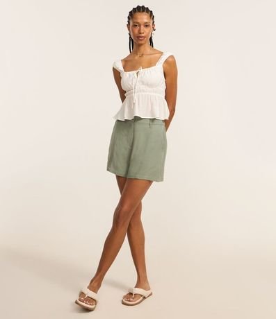 Short Corto Alfaiatado en Viscosa Twill