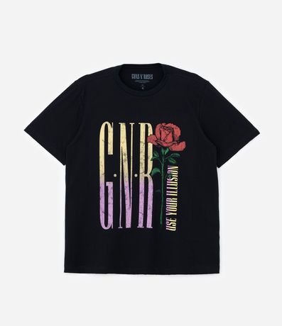 Remera Alargada con Estampa Guns and Roses Curve & Plus Size 4