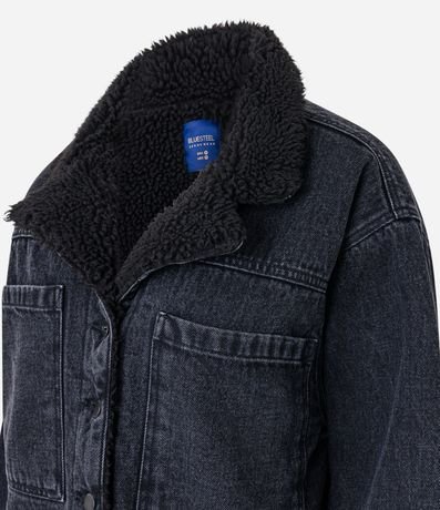 Campera Jeans con Cuello en Sherpa y Bolsillos Delanteros 2