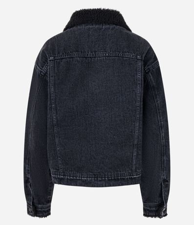 Campera Jeans con Cuello en Sherpa y Bolsillos Delanteros 3